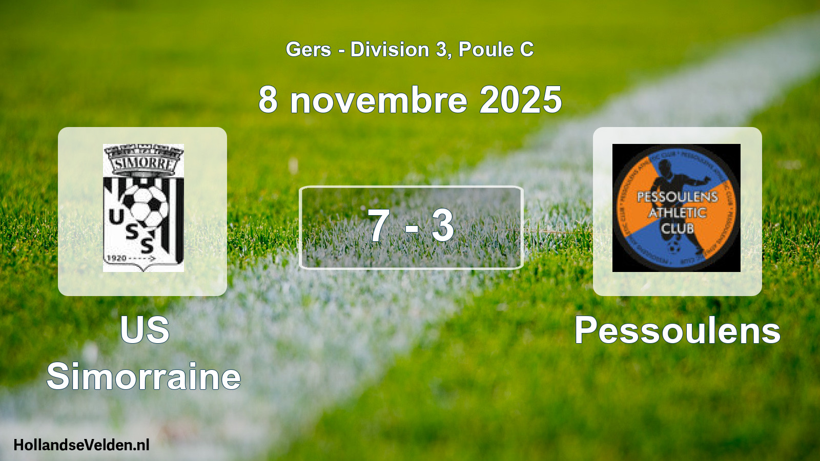 Total number of matches played: US Simorraine - Pessoulens 7 - 3 (8 November 2025)