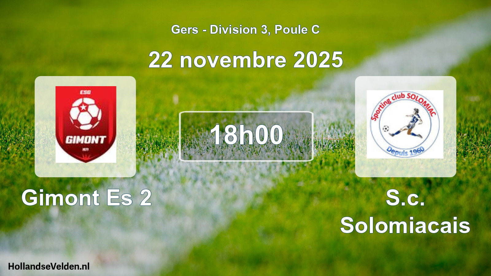 Match programmé: Gimont Es 2 - S.c. Solomiacais (22 novembre 2025)