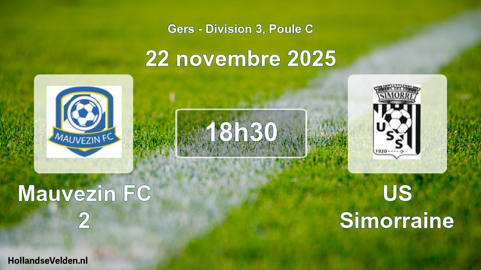 Match programmé: Mauvezin FC 2 - US Simorraine (22 novembre 2025)