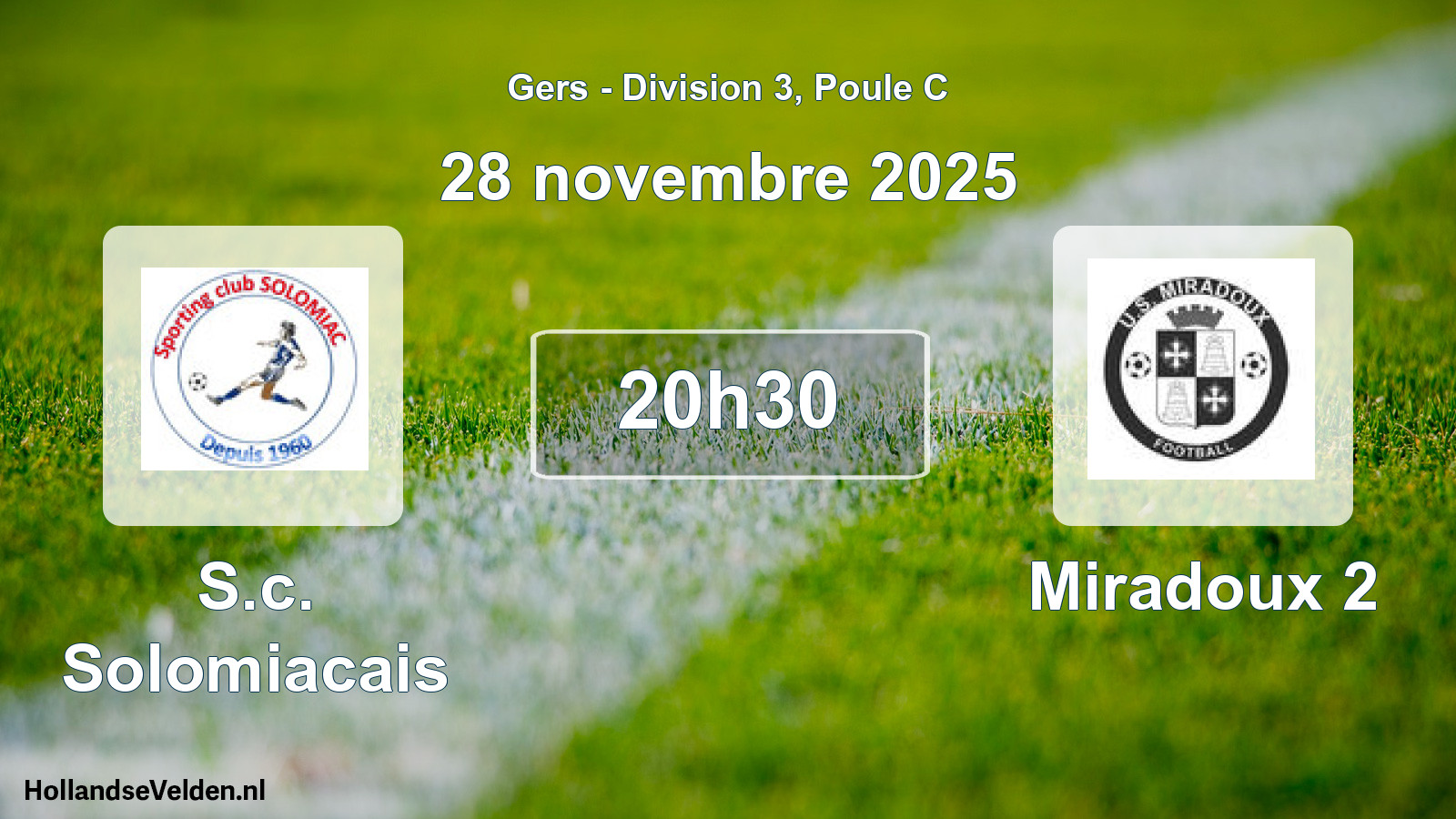 Match programmé: S.c. Solomiacais - Miradoux 2 (28 novembre 2025)