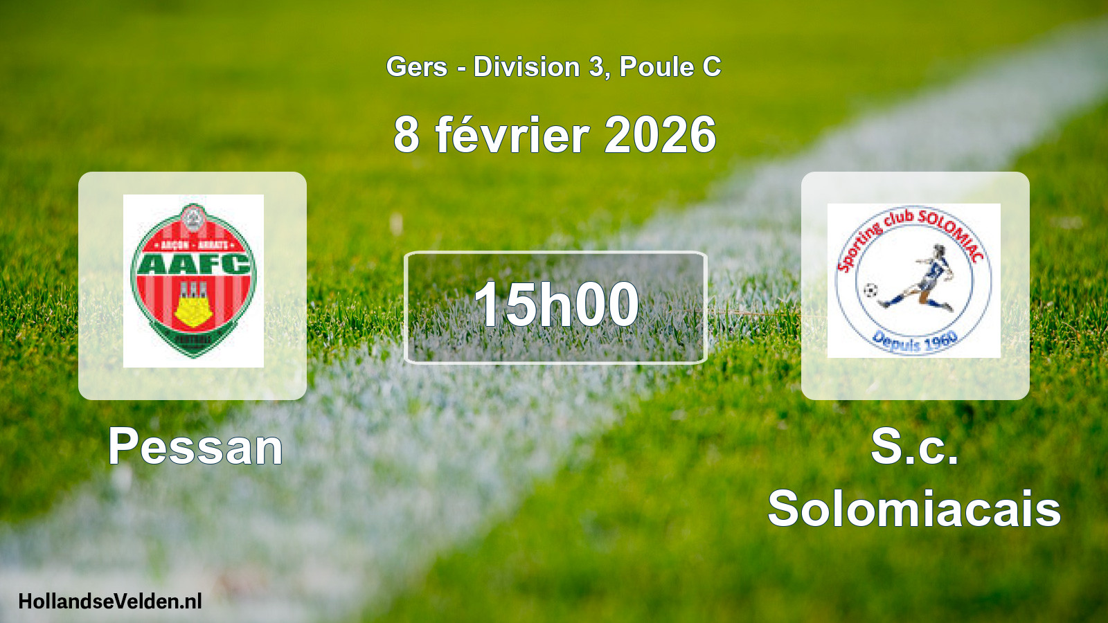 Match programmé: Pessan - S.c. Solomiacais (8 février 2026)