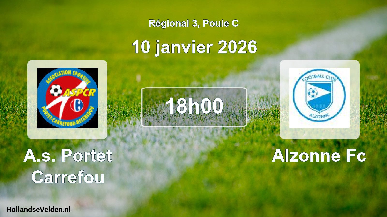 Geplande wedstrijd: A.s. Portet Carrefou - Alzonne Fc (10 janvier 2026)