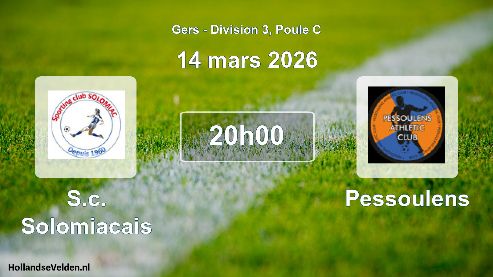 Geplande wedstrijd: S.c. Solomiacais - Pessoulens (14 maart 2026)