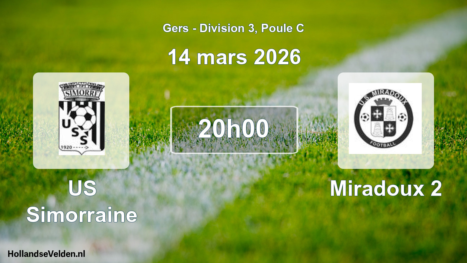 Match programmé: US Simorraine - Miradoux 2 (14 mars 2026)