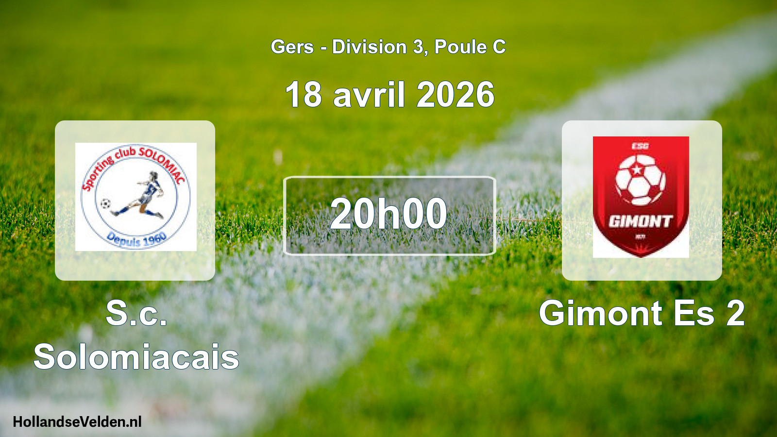 Geplande wedstrijd: S.c. Solomiacais - Gimont Es 2 (18 april 2026)