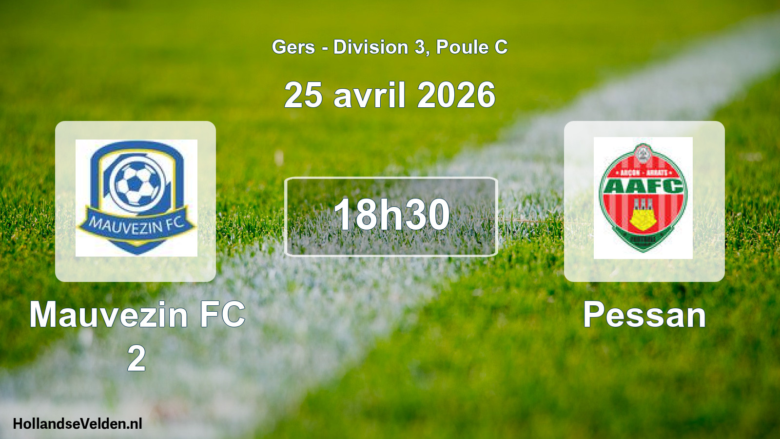 Match programmé: Mauvezin FC 2 - Pessan (25 avril 2026)