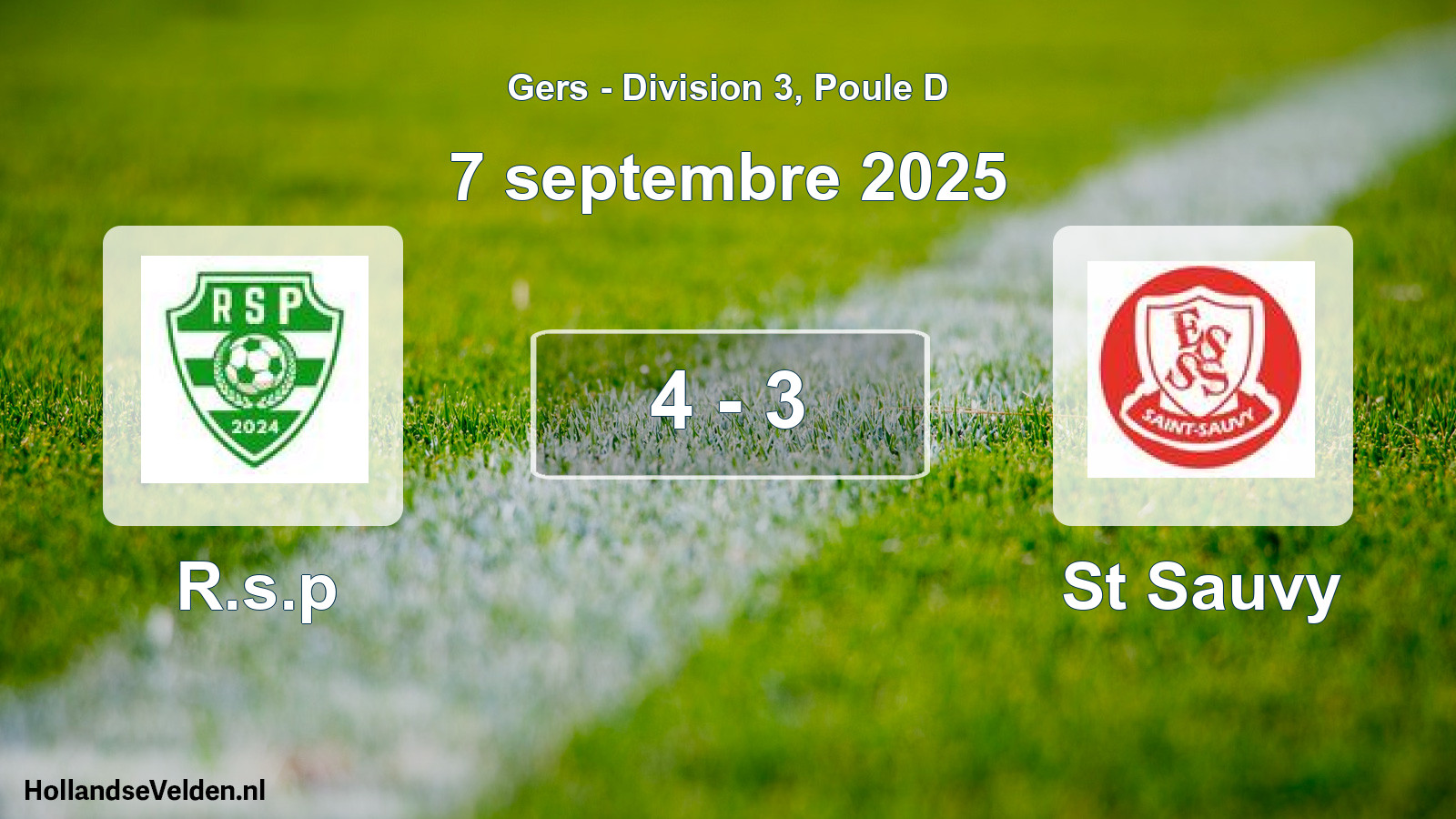 Total number of matches played: R.s.p - St Sauvy 4 - 3 (7 September 2025)