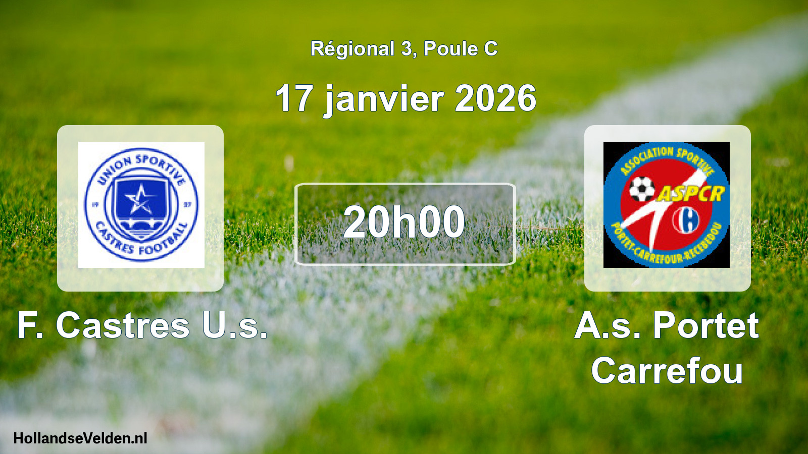 Geplande wedstrijd: F. Castres U.s. - A.s. Portet Carrefou (17 janvier 2026)