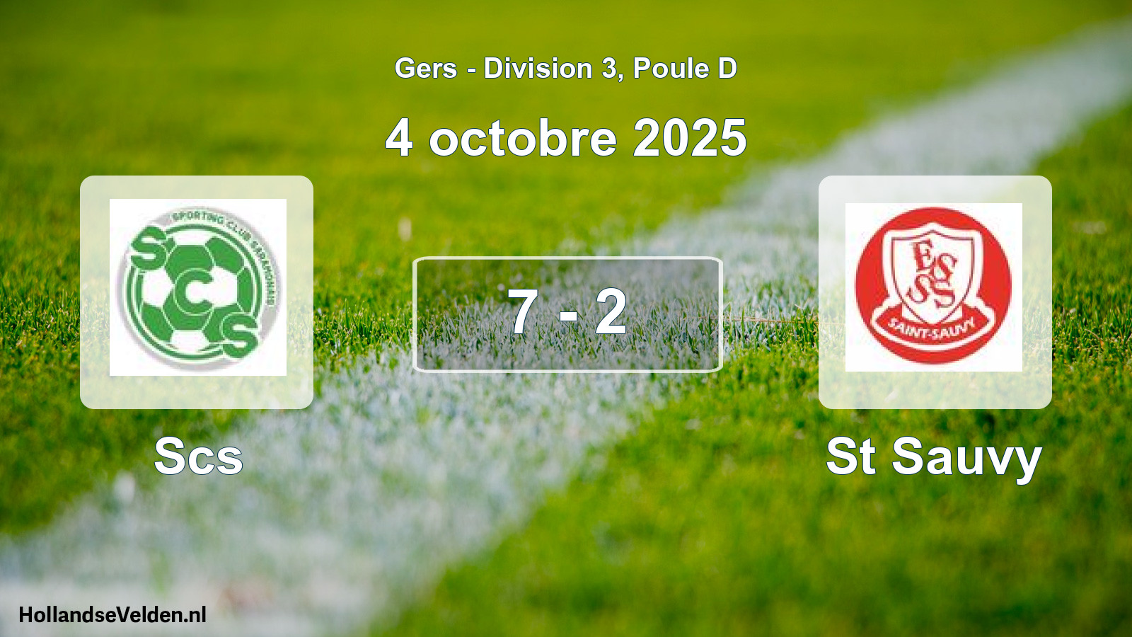 Match joué: Scs - St Sauvy 7 - 2 (4 octobre 2025)