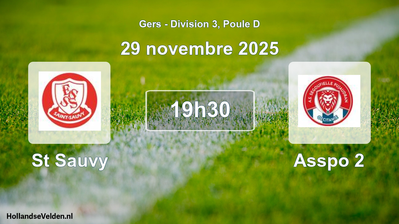 Match programmé: St Sauvy - Asspo 2 (29 novembre 2025)