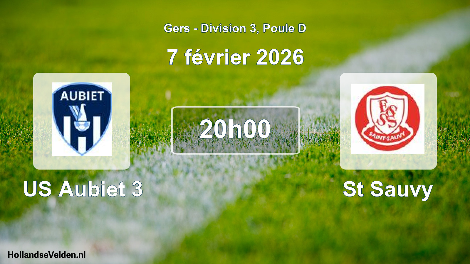 Match programmé: US Aubiet 3 - St Sauvy (7 février 2026)