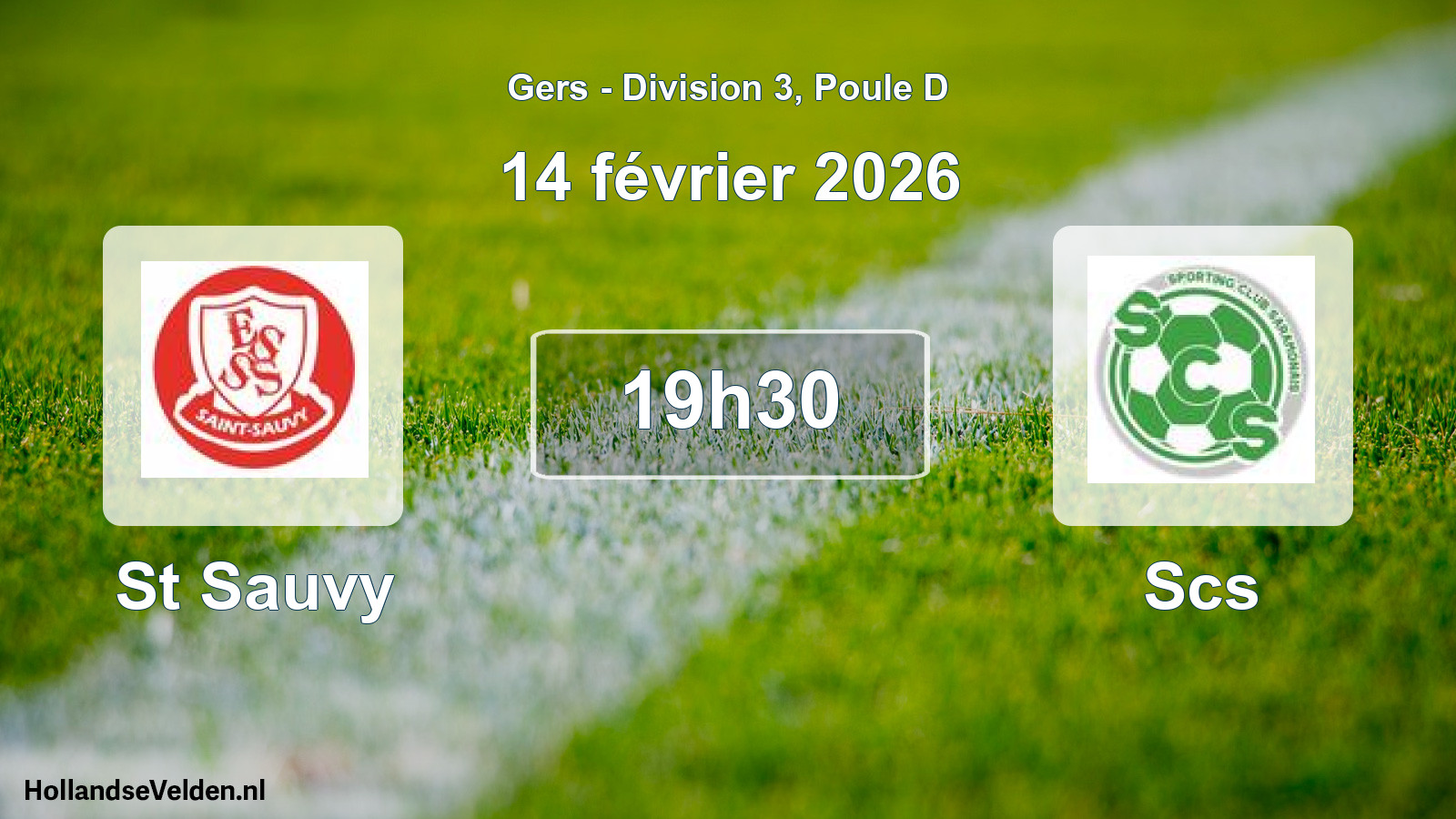 Match programmé: St Sauvy - Scs (14 février 2026)