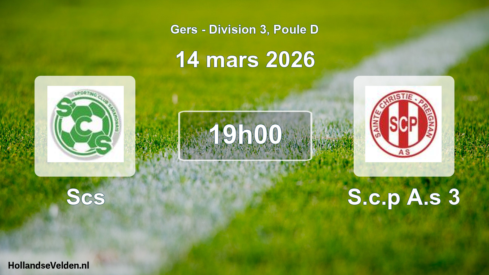 Match programmé: Scs - S.c.p A.s 3 (14 mars 2026)