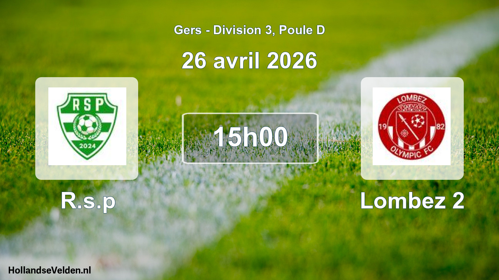 Match programmé: R.s.p - Lombez 2 (26 avril 2026)