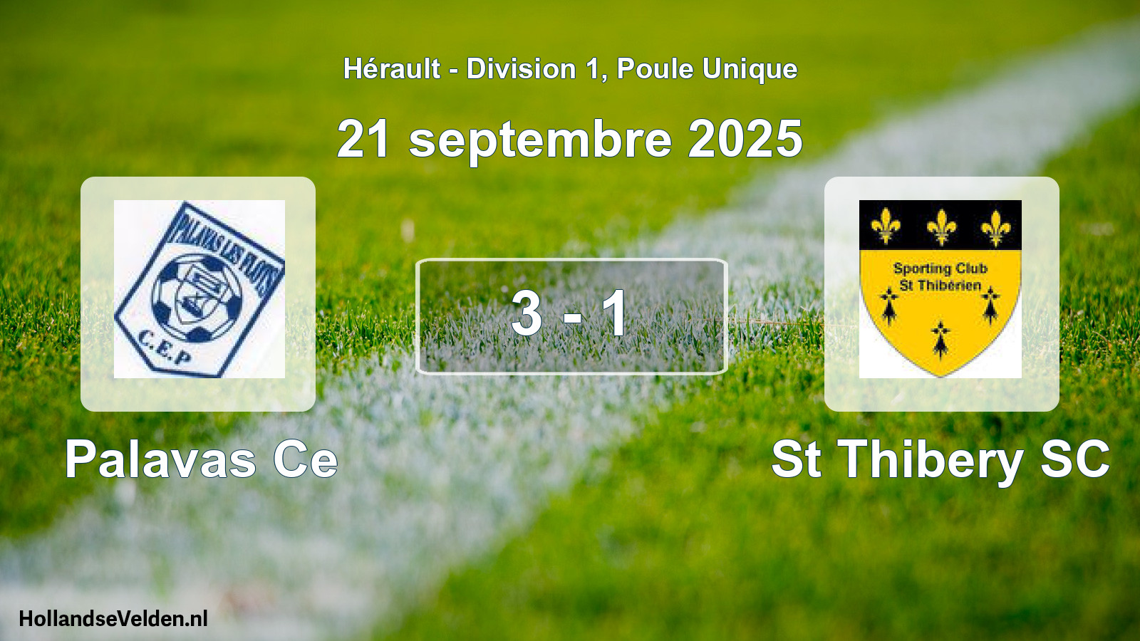 Match joué: Palavas Ce - St Thibery SC 3 - 1 (21 septembre 2025)