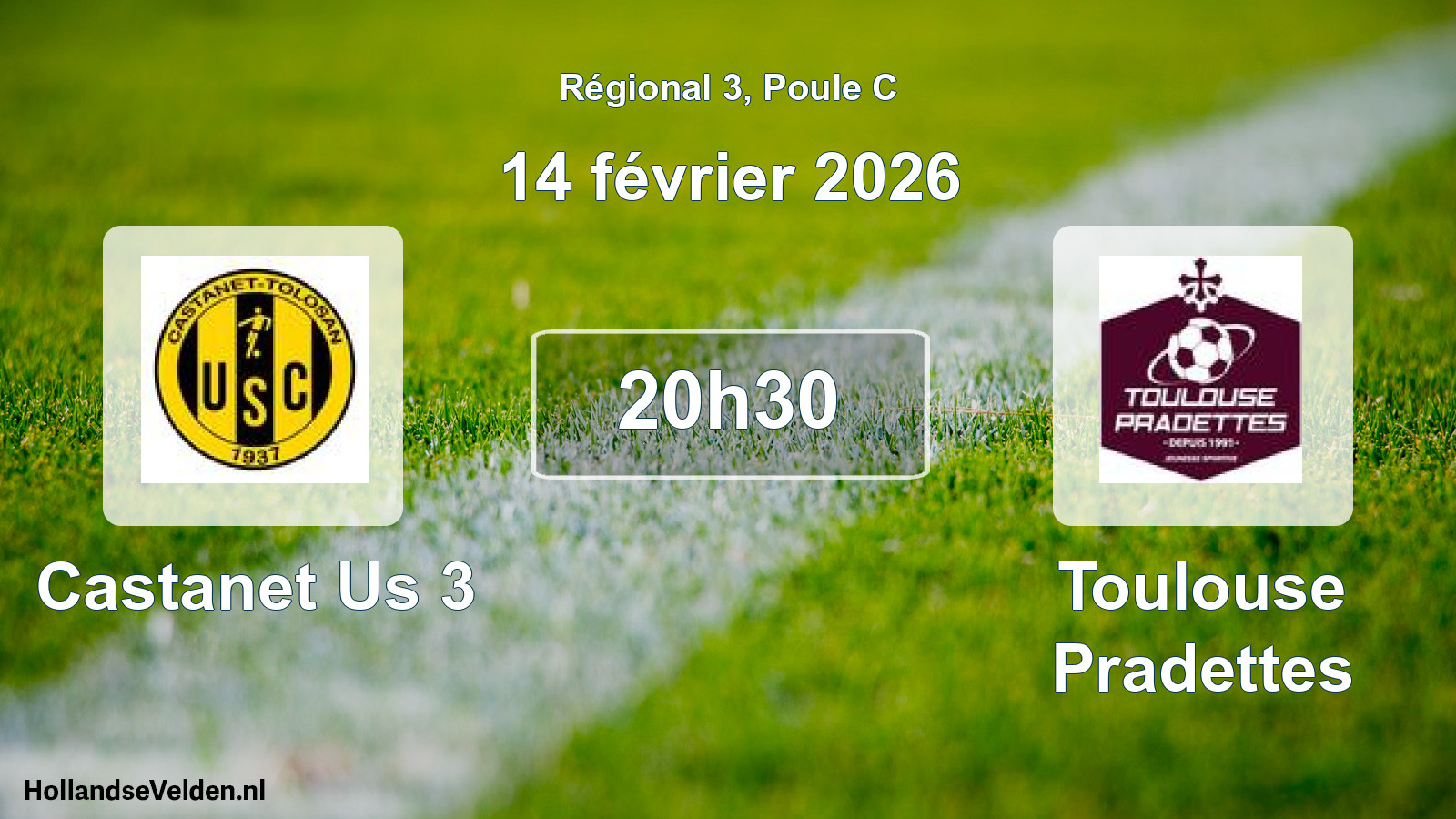 Geplande wedstrijd: Castanet Us 3 - Toulouse Pradettes (14 février 2026)