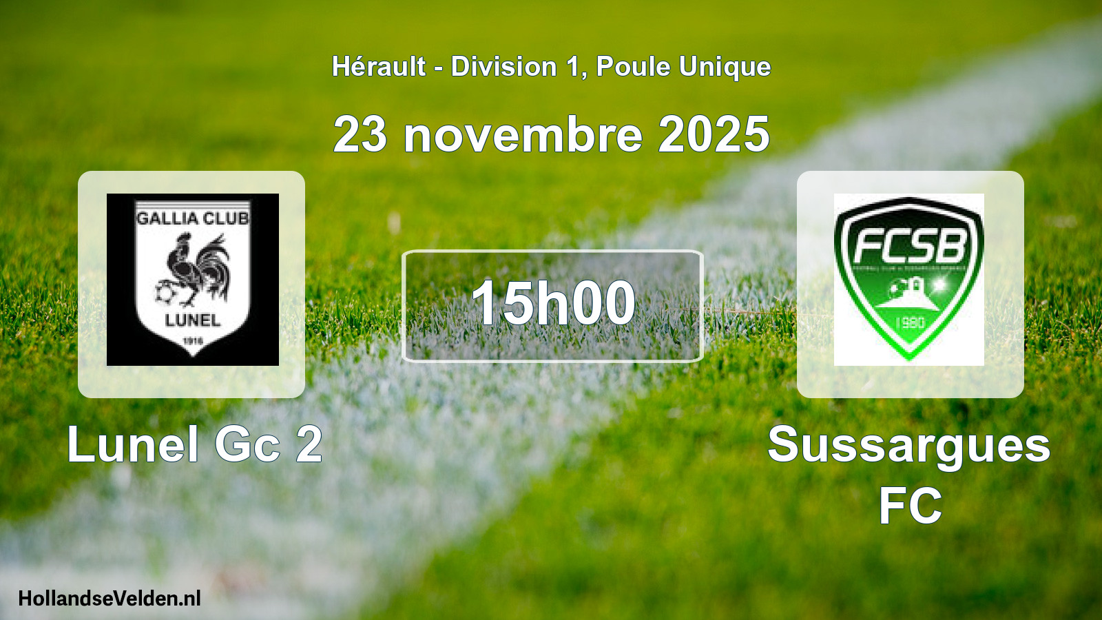 Scheduled Match: Lunel Gc 2 - Sussargues FC (23 November 2025)