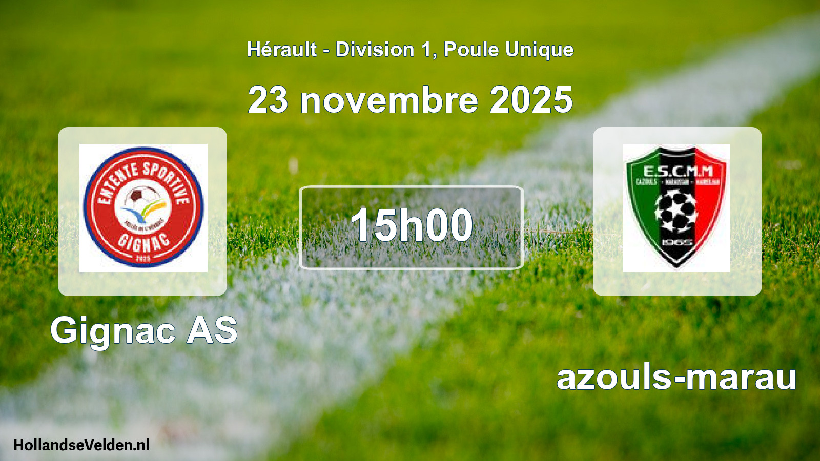 Scheduled Match: Gignac AS - Cazouls-marau (23 November 2025)
