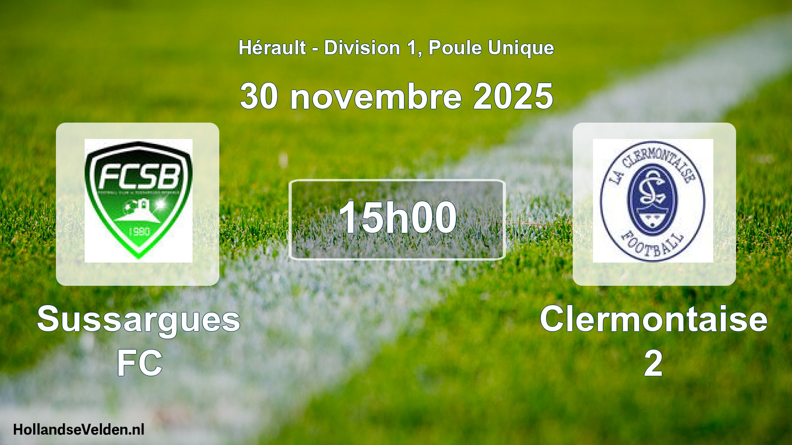 Match programmé: Sussargues FC - Clermontaise 2 (30 novembre 2025)