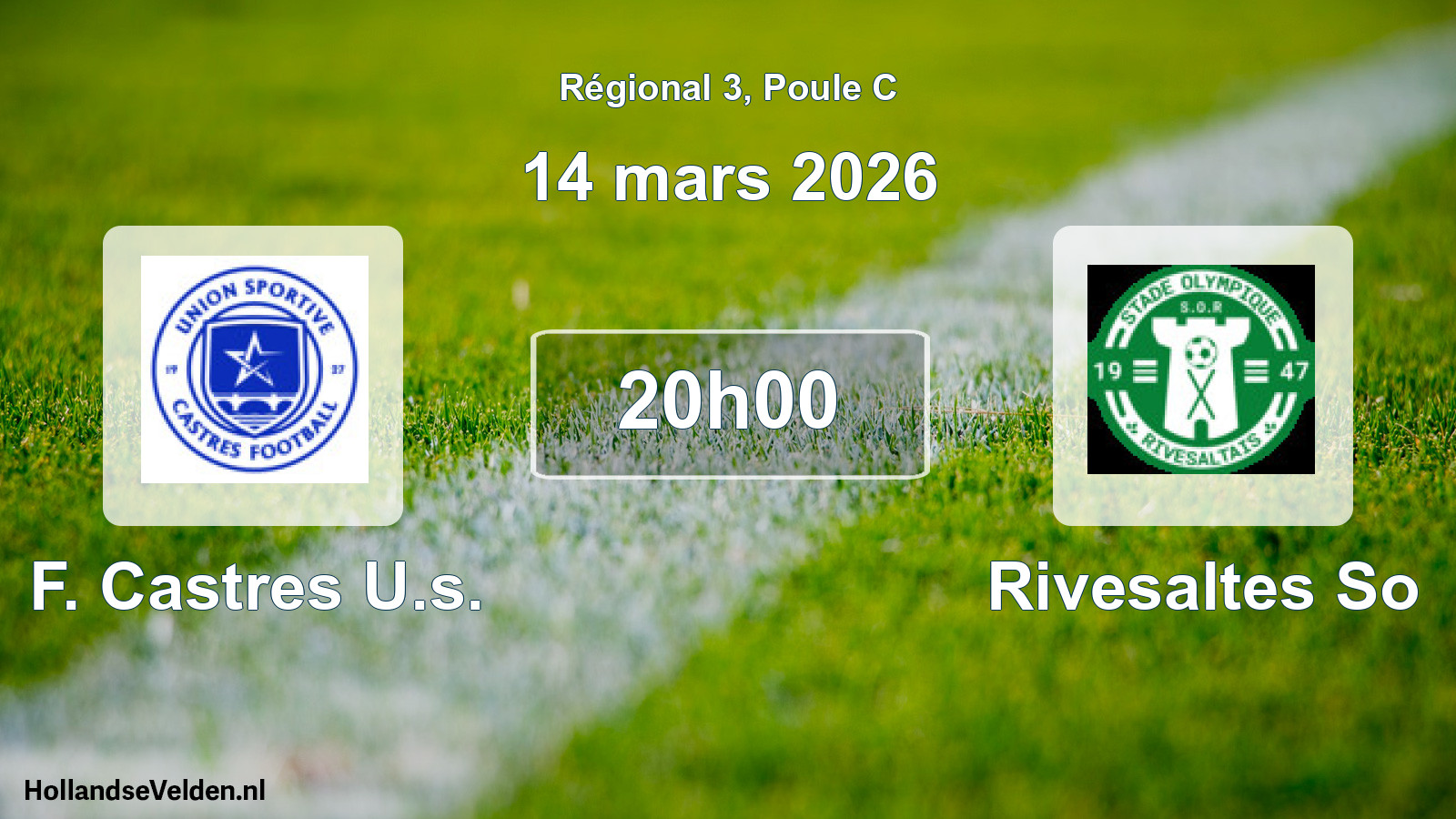 Geplande wedstrijd: F. Castres U.s. - Rivesaltes So (14 maart 2026)