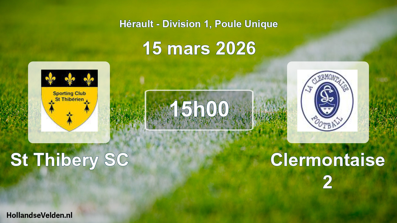 Match programmé: St Thibery SC - Clermontaise 2 (15 mars 2026)