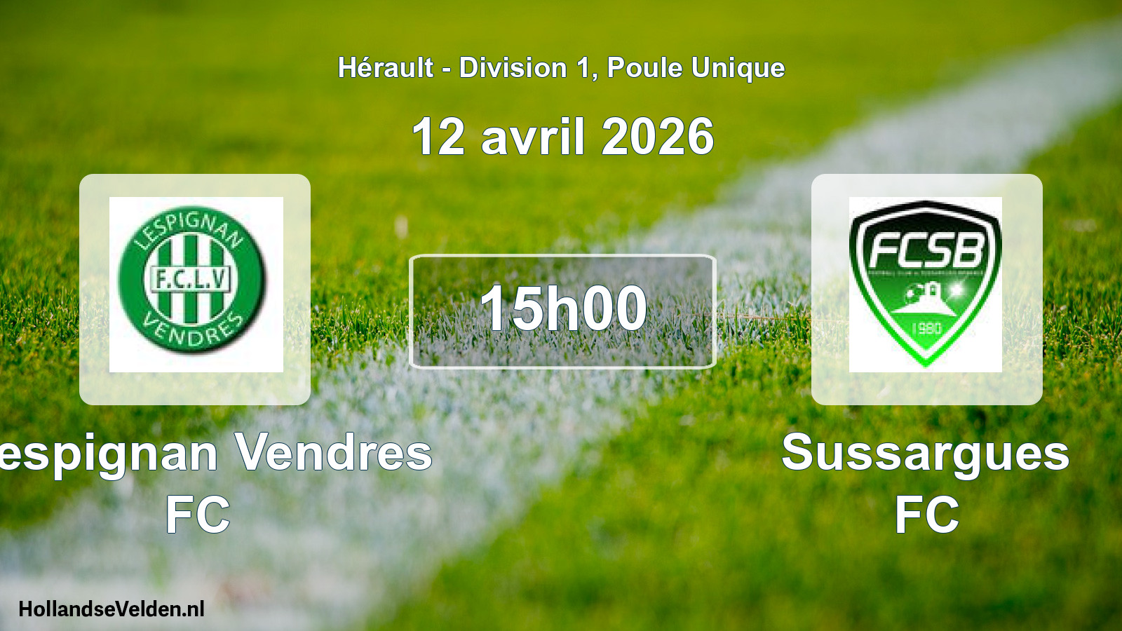 Scheduled Match: Lespignan Vendres FC - Sussargues FC (12 April 2026)
