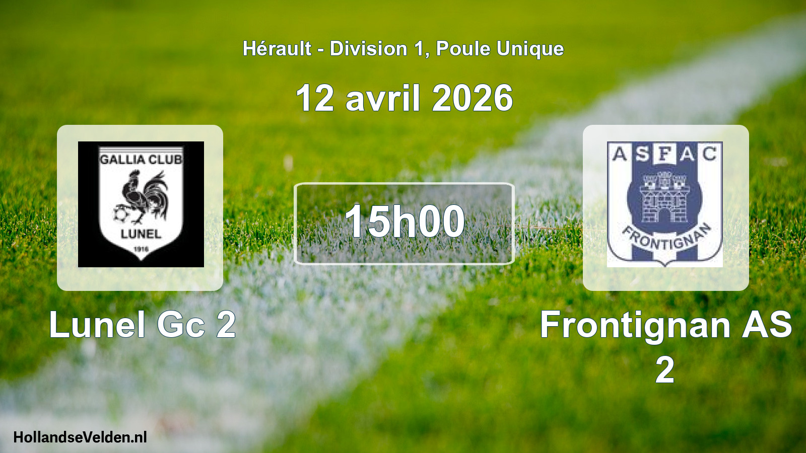 Scheduled Match: Lunel Gc 2 - Frontignan AS 2 (12 April 2026)