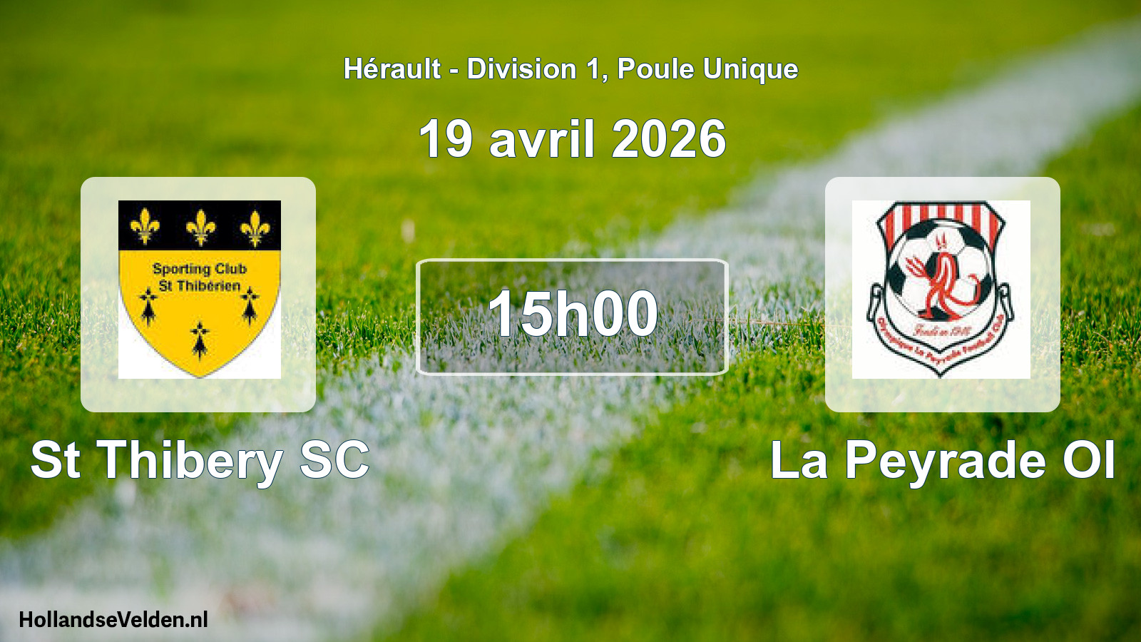 Geplande wedstrijd: St Thibery SC - La Peyrade Ol (19 april 2026)