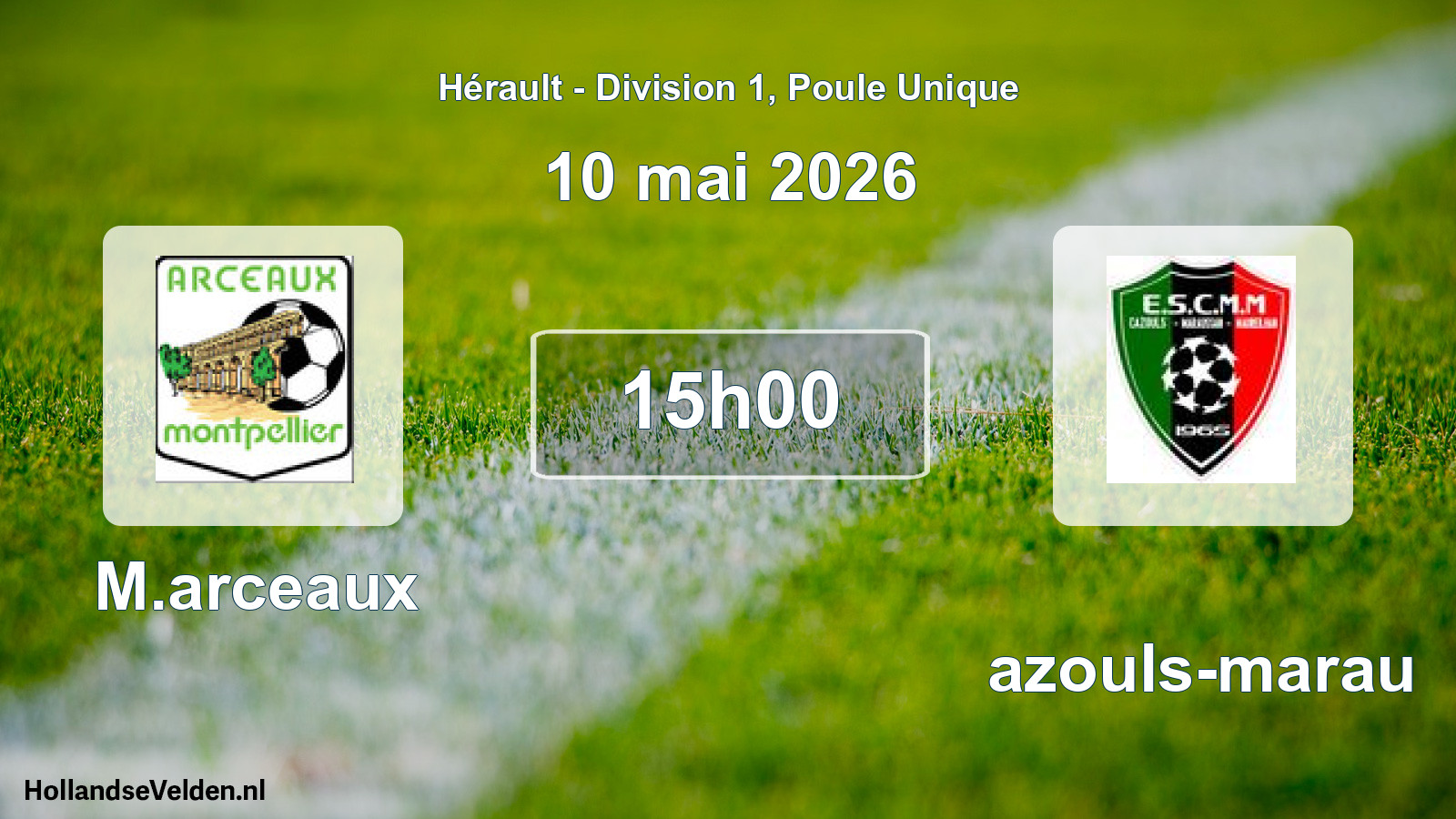 Match programmé: M.arceaux - Cazouls-marau (10 mai 2026)