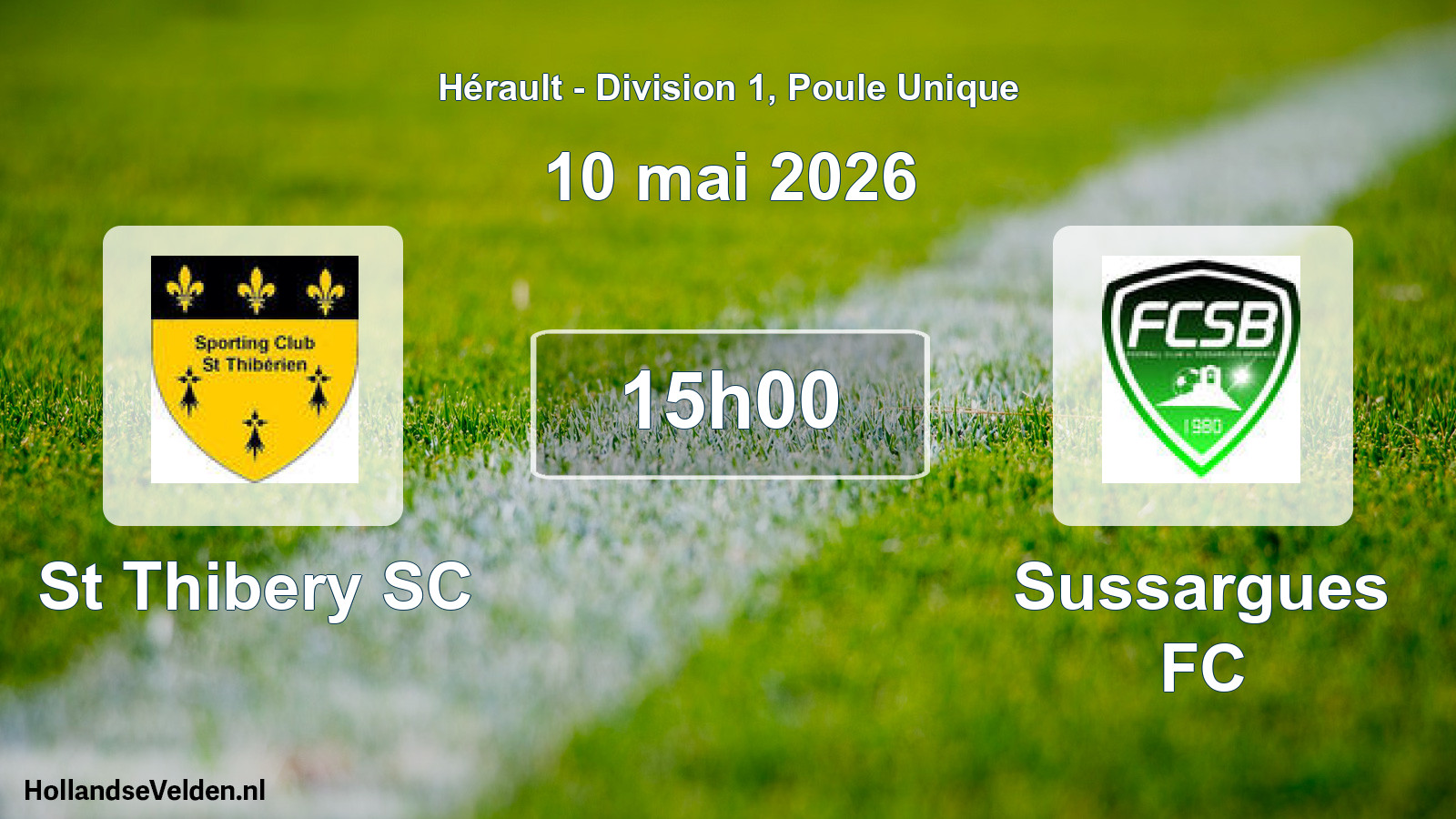 Match programmé: St Thibery SC - Sussargues FC (10 mai 2026)