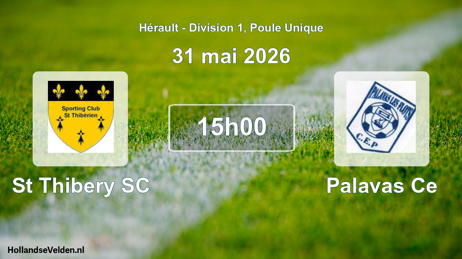 Match programmé: St Thibery SC - Palavas Ce (31 mai 2026)