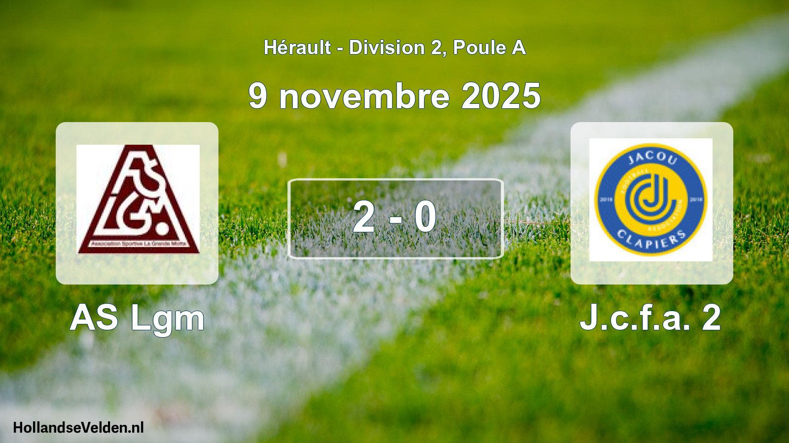 Match joué: AS Lgm - J.c.f.a. 2 2 - 0 (9 novembre 2025)