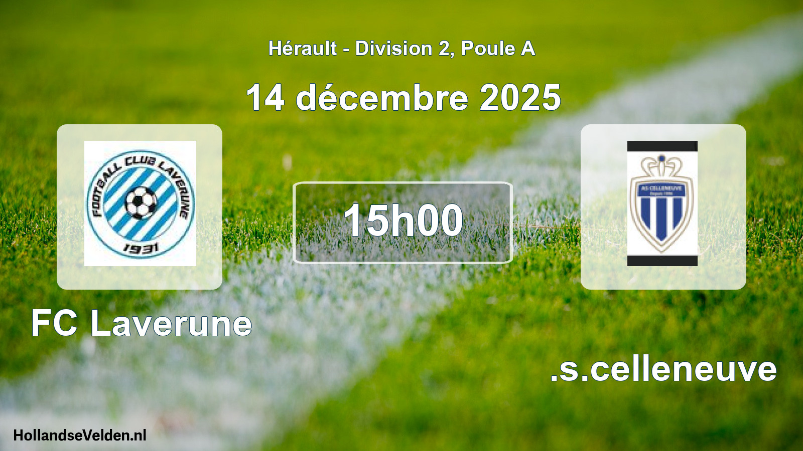 Geplande wedstrijd: FC Laverune - A.s.celleneuve (14 december 2025)