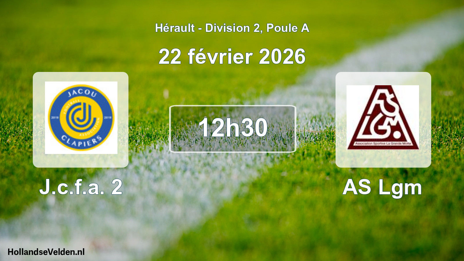 Match programmé: J.c.f.a. 2 - AS Lgm (22 février 2026)