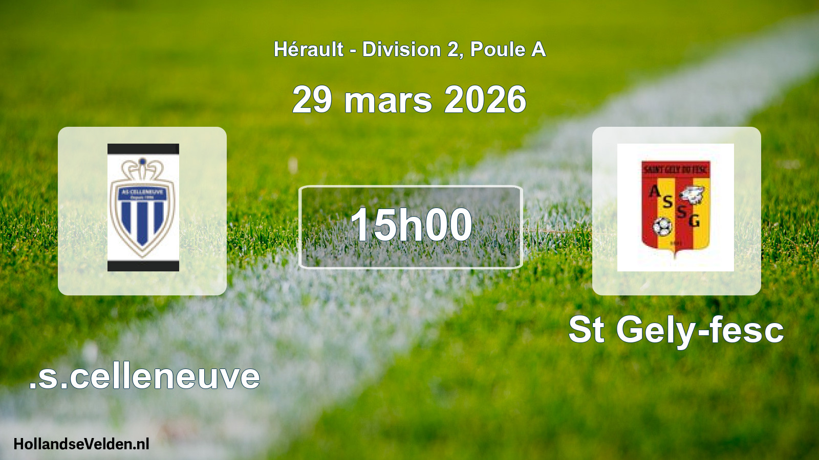 Match programmé: A.s.celleneuve - St Gely-fesc (29 mars 2026)