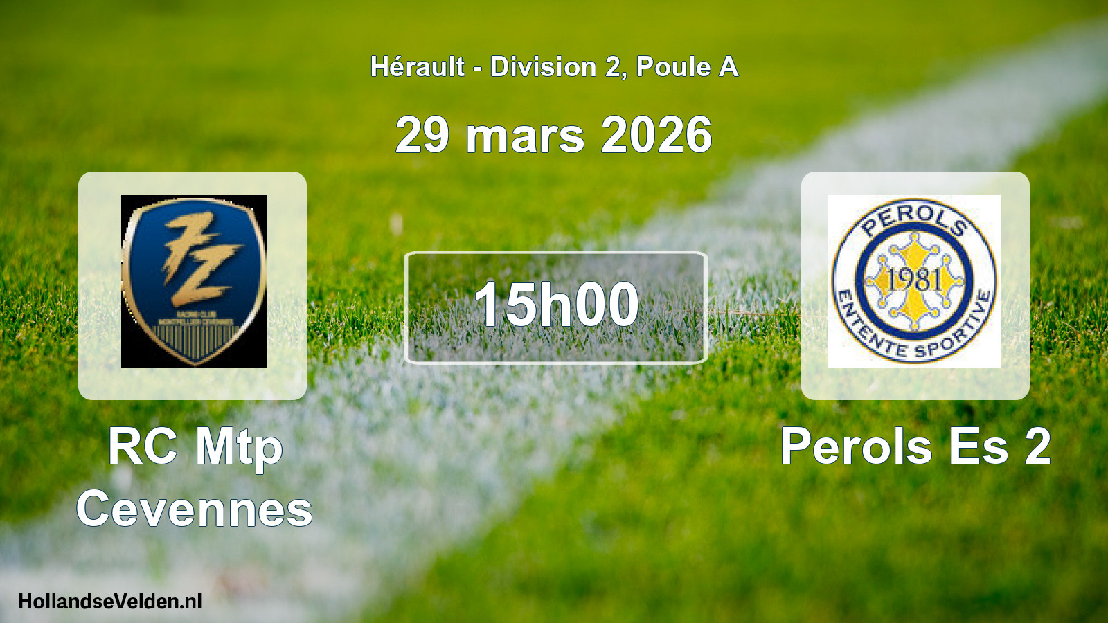 Match programmé: RC Mtp Cevennes - Perols Es 2 (29 mars 2026)