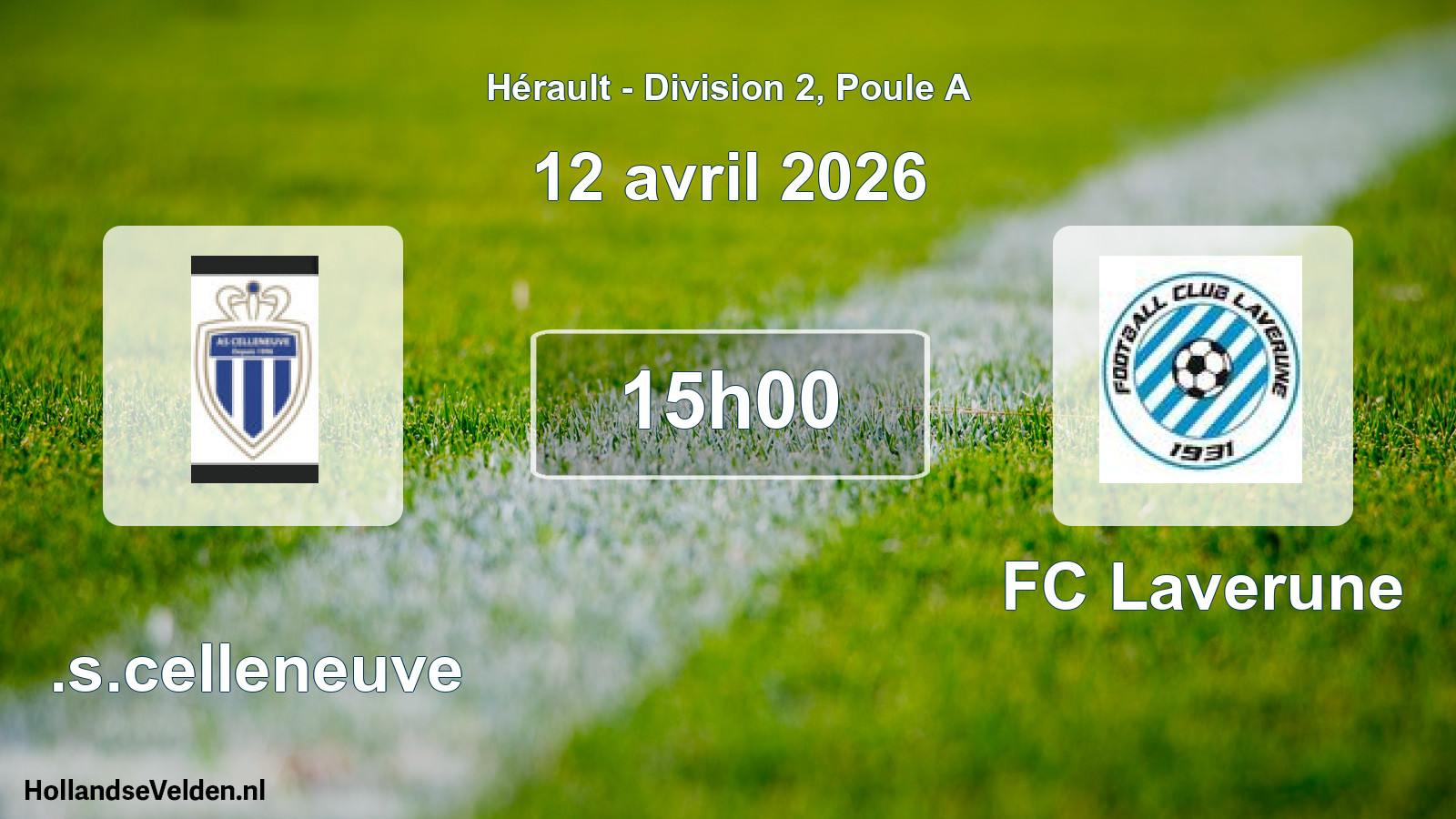 Match programmé: A.s.celleneuve - FC Laverune (12 avril 2026)