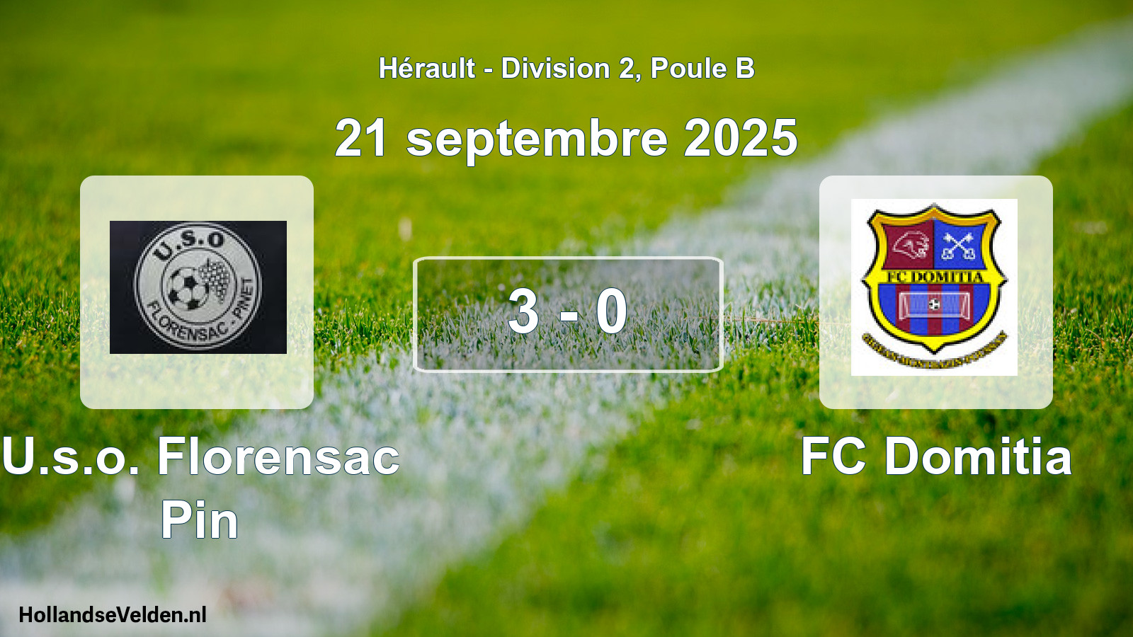 Total number of matches played: U.s.o. Florensac Pin - FC Domitia 3 - 0 (21 September 2025)