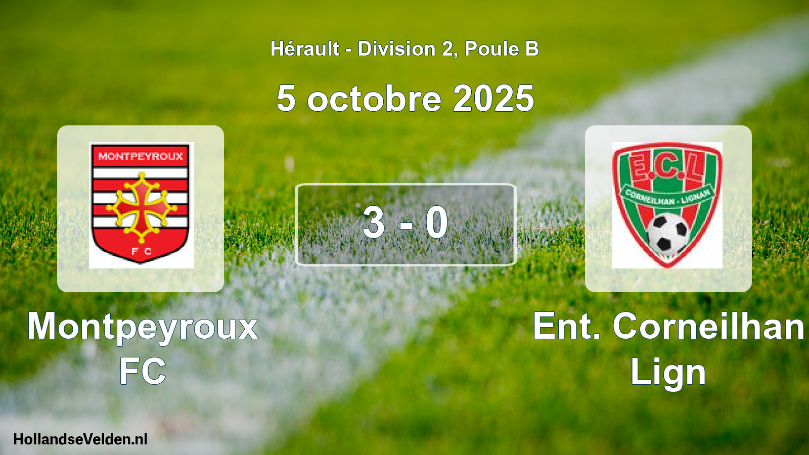 Match joué: Montpeyroux FC - Ent. Corneilhan Lign 3 - 0 (5 octobre 2025)