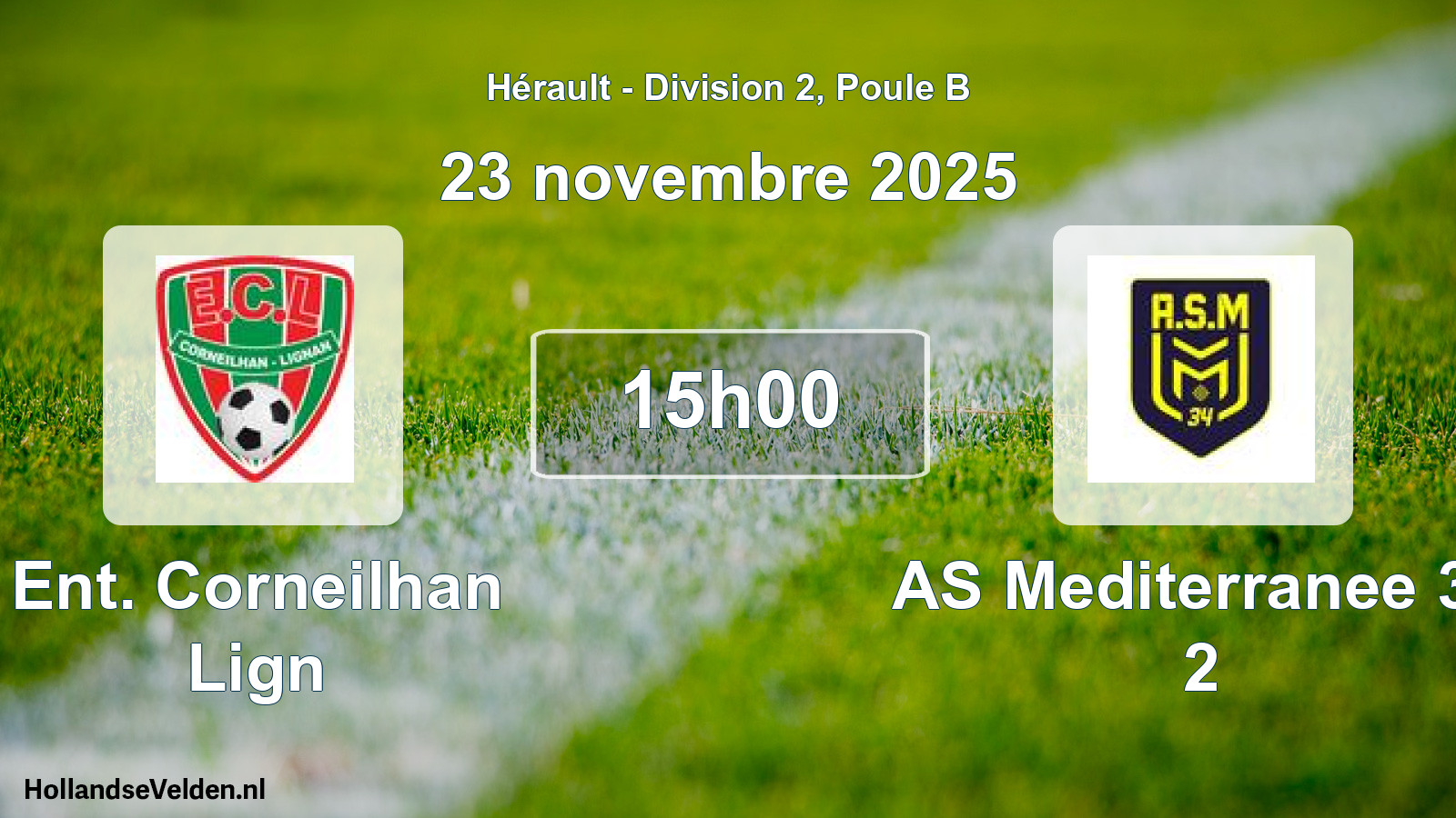 Match programmé: Ent. Corneilhan Lign - AS Mediterranee 34 2 (23 novembre 2025)