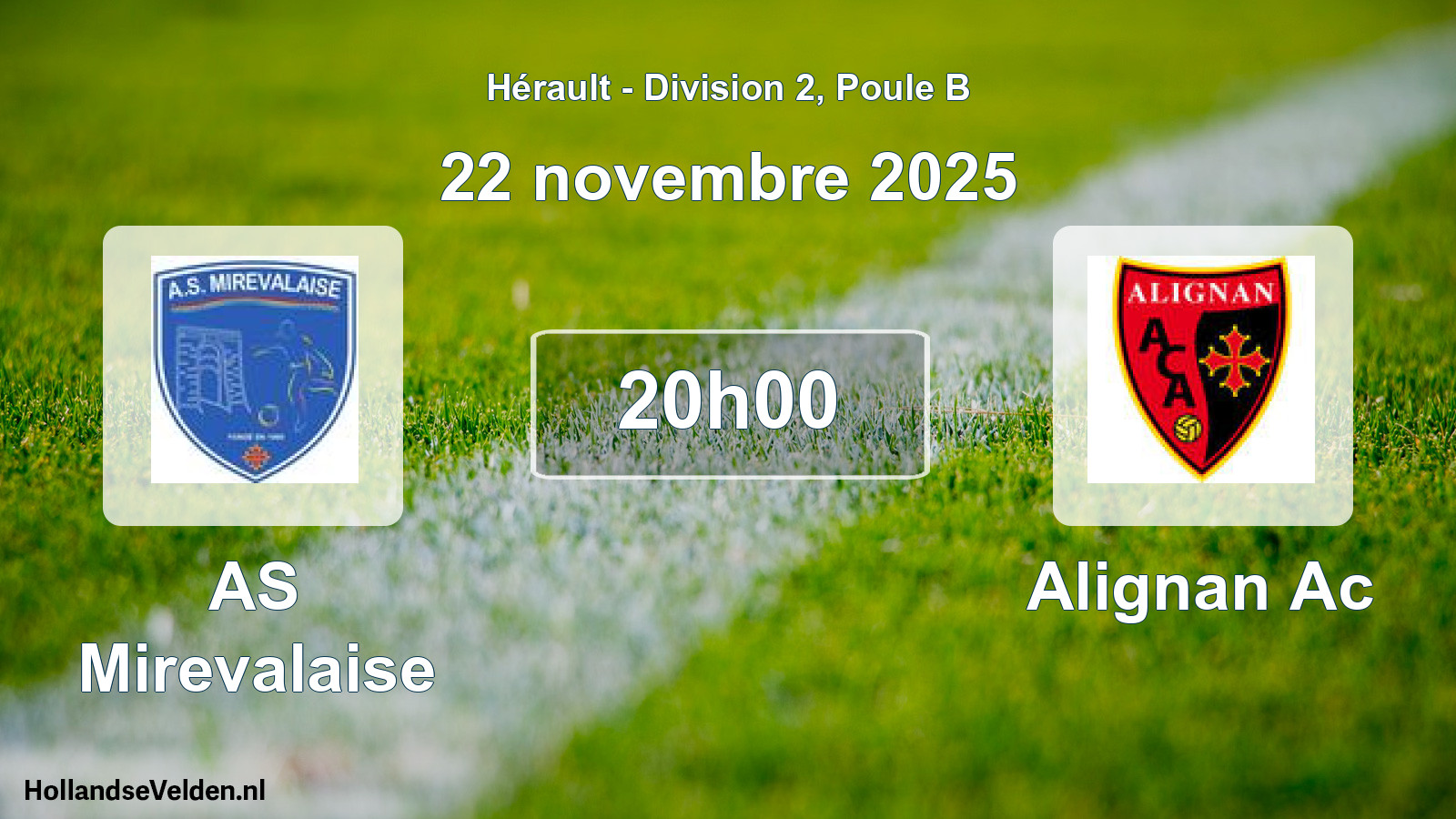Match programmé: AS Mirevalaise - Alignan Ac (22 novembre 2025)