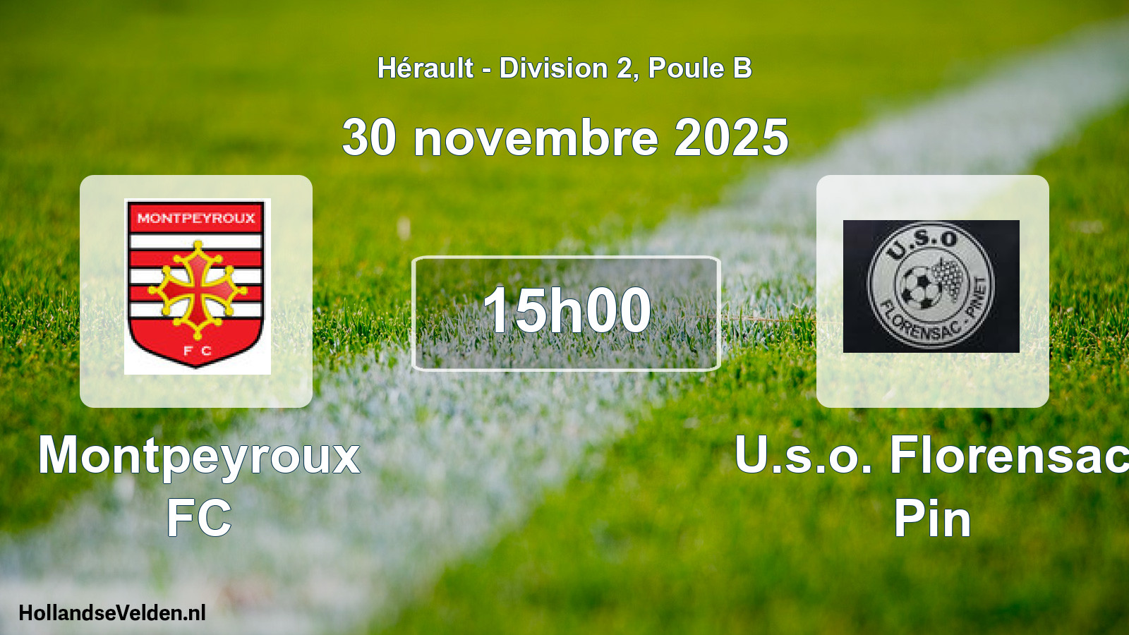 Geplande wedstrijd: Montpeyroux FC - U.s.o. Florensac Pin (30 november 2025)