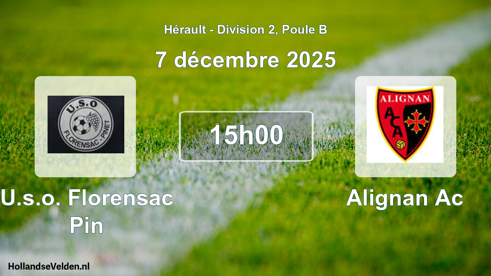 Match programmé: U.s.o. Florensac Pin - Alignan Ac (7 décembre 2025)