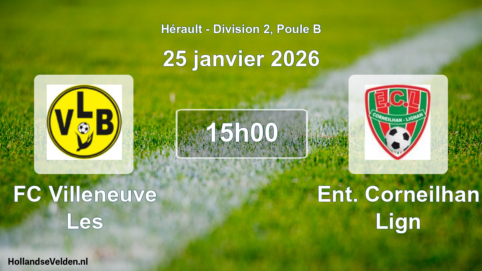 Scheduled Match: FC Villeneuve Les - Ent. Corneilhan Lign (25 January 2026)