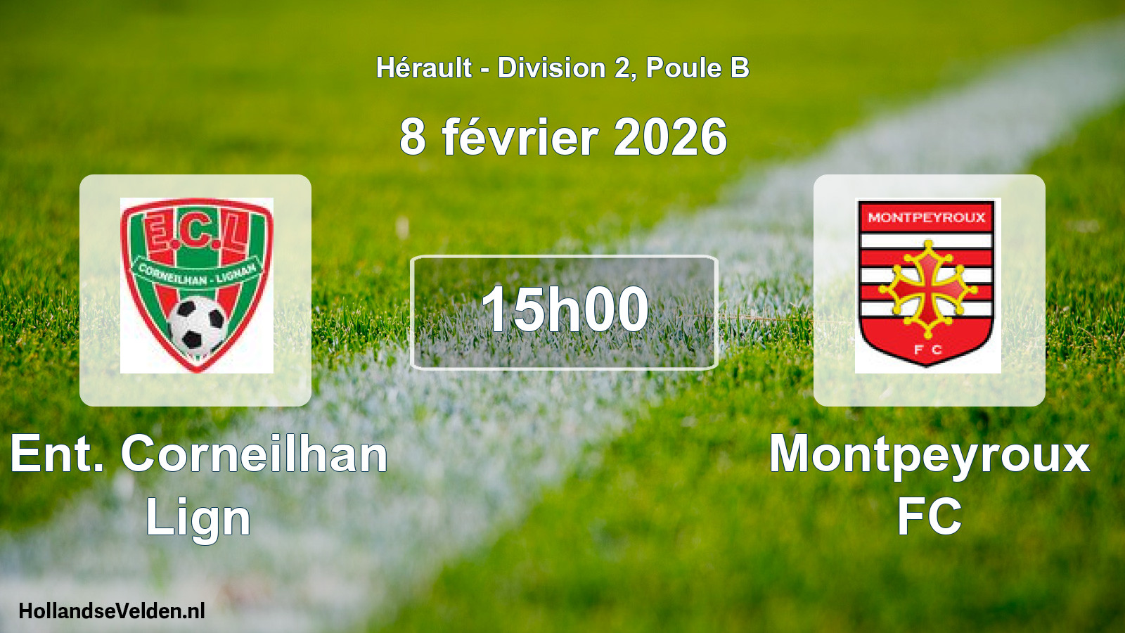Match programmé: Ent. Corneilhan Lign - Montpeyroux FC (8 février 2026)
