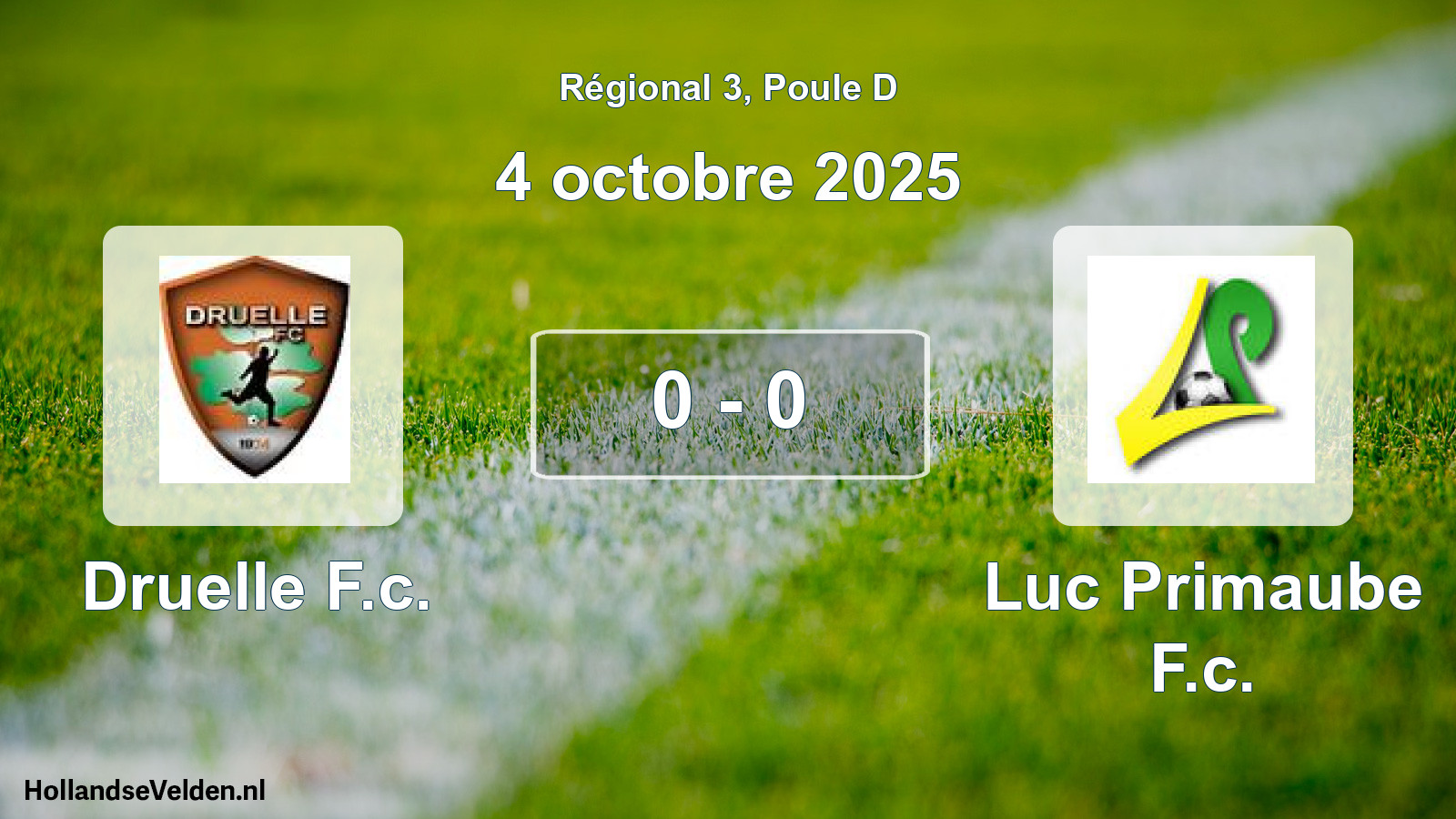 Total number of matches played: Druelle F.c. - Luc Primaube F.c. 0 - 0 (4 October 2025)