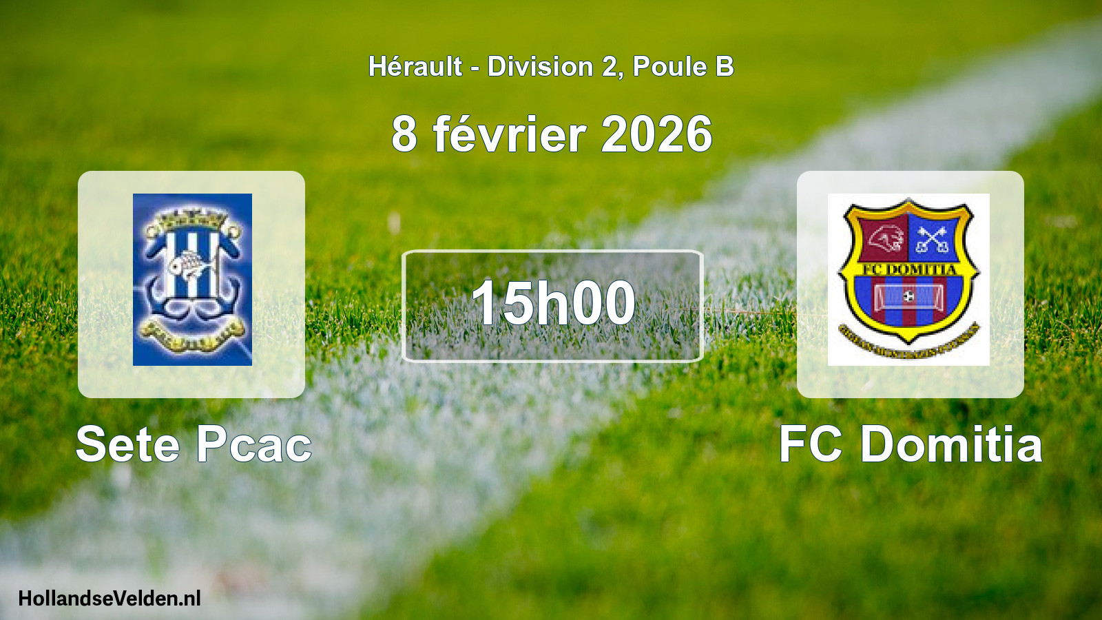 Match programmé: Sete Pcac - FC Domitia (8 février 2026)