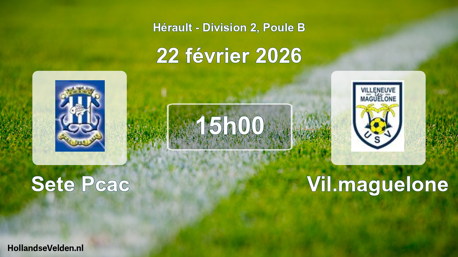 Match programmé: Sete Pcac - Vil.maguelone (22 février 2026)