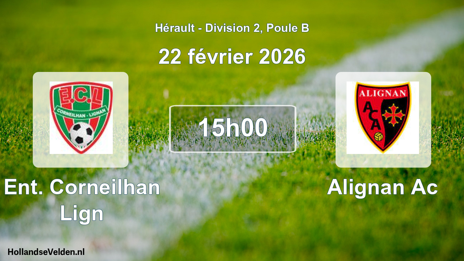 Match programmé: Ent. Corneilhan Lign - Alignan Ac (22 février 2026)