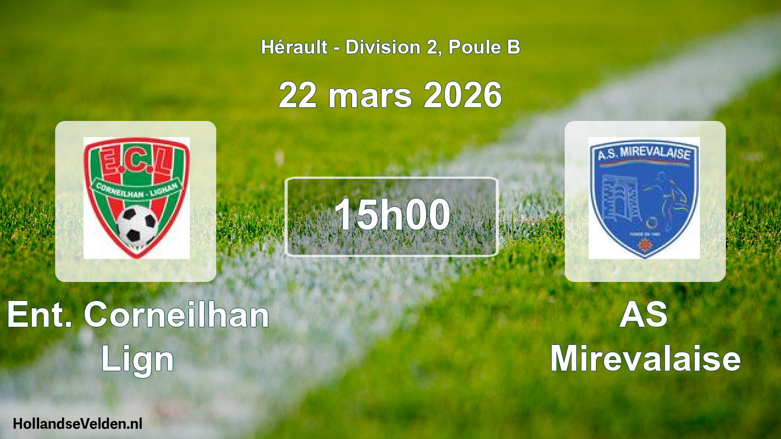 Match programmé: Ent. Corneilhan Lign - AS Mirevalaise (22 mars 2026)